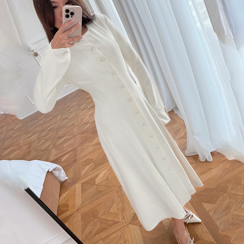 Temperament cardigan long sleeve dress for women