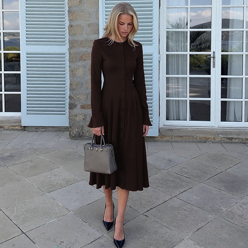 Temperament cardigan long sleeve dress for women
