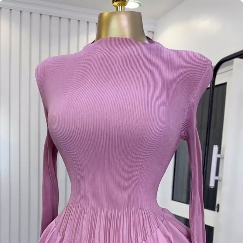 High waist slim summer long European style dress for women