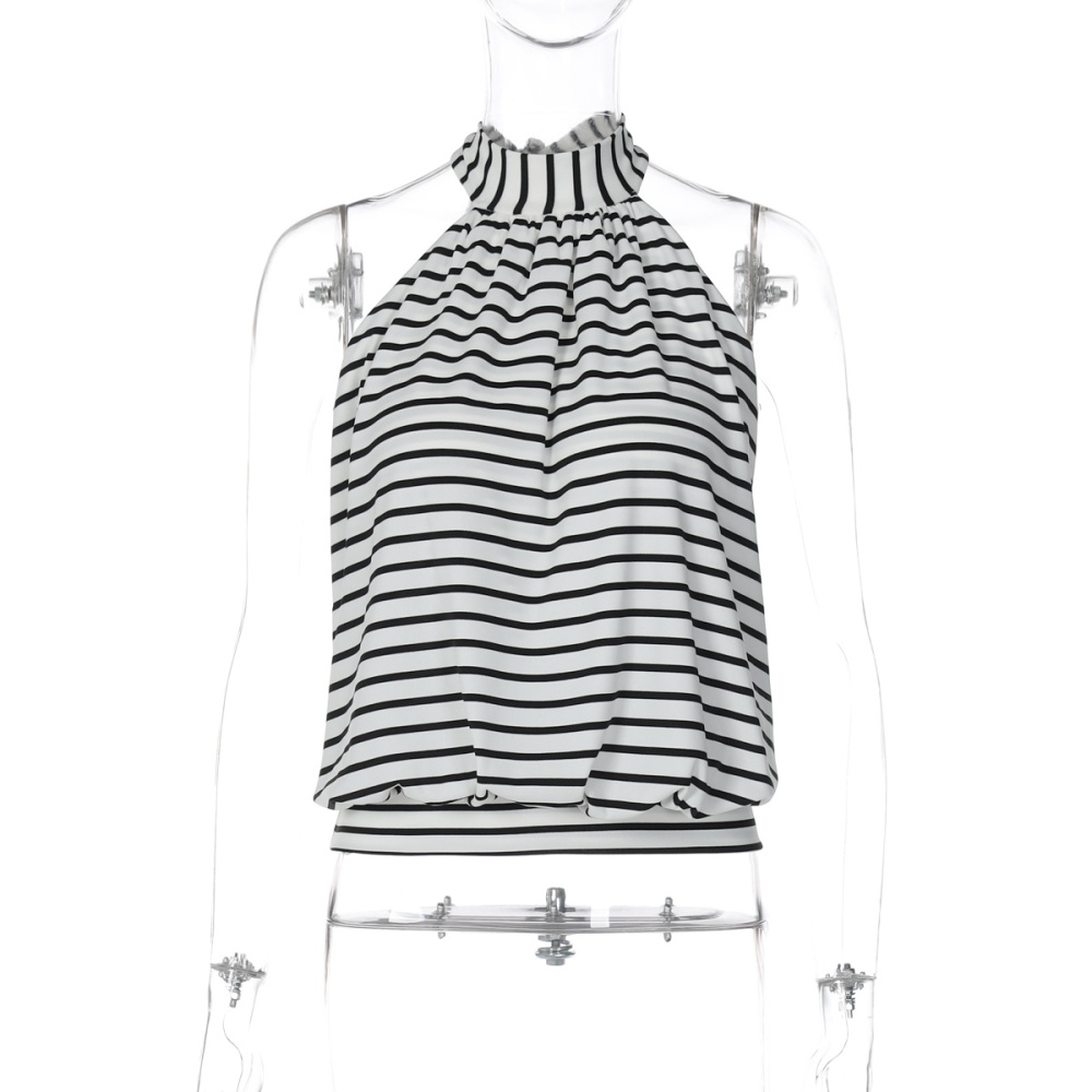 Spicegirl stripe frenum halter sexy vest for women