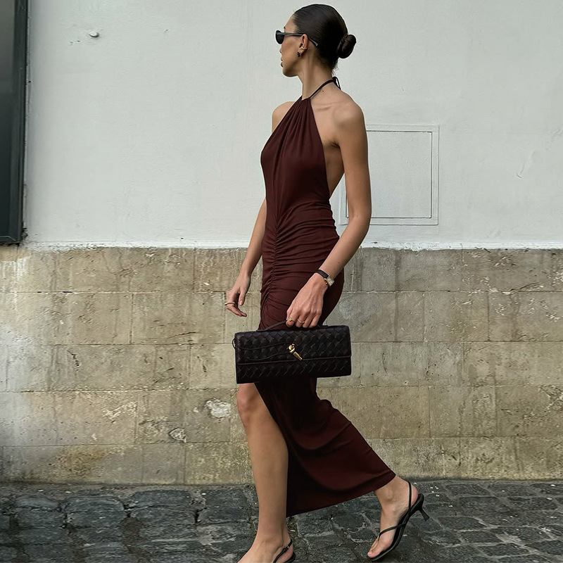 Fashion autumn frenum split France style dress for women