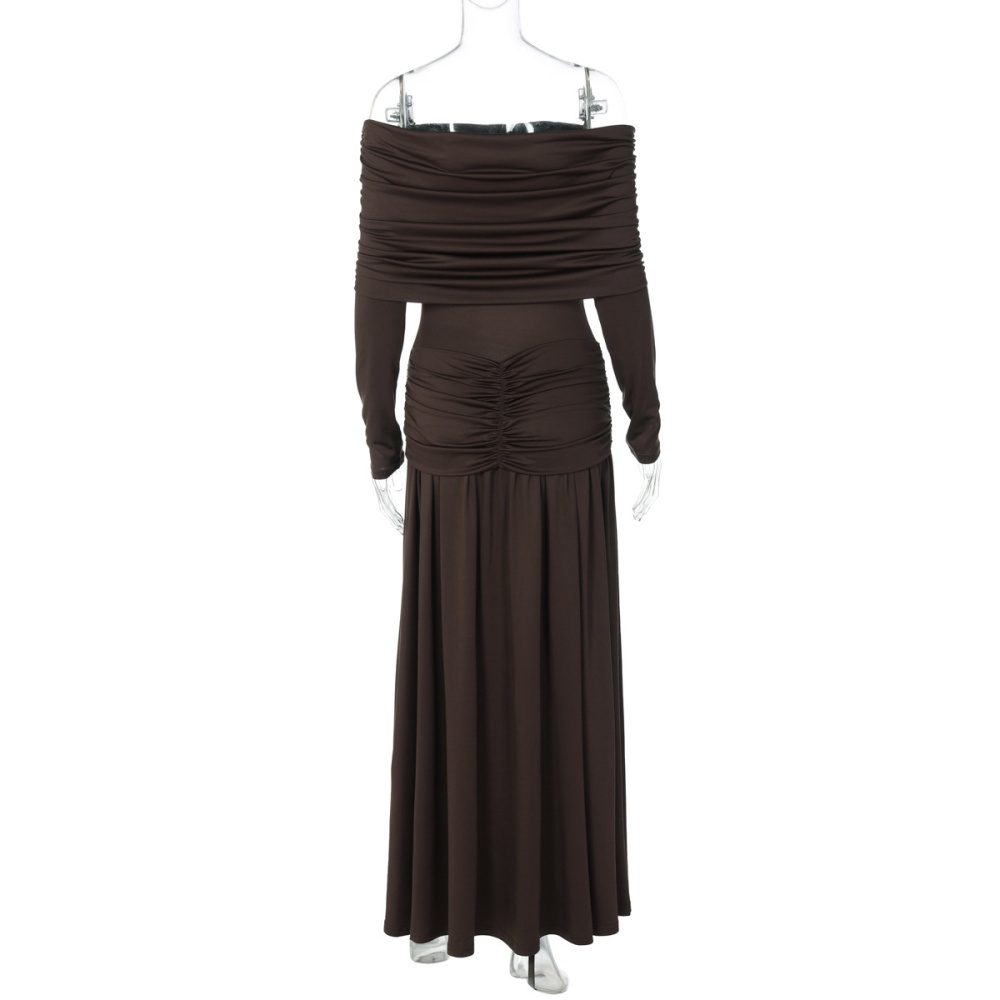 Horizontal collar France style dress for women