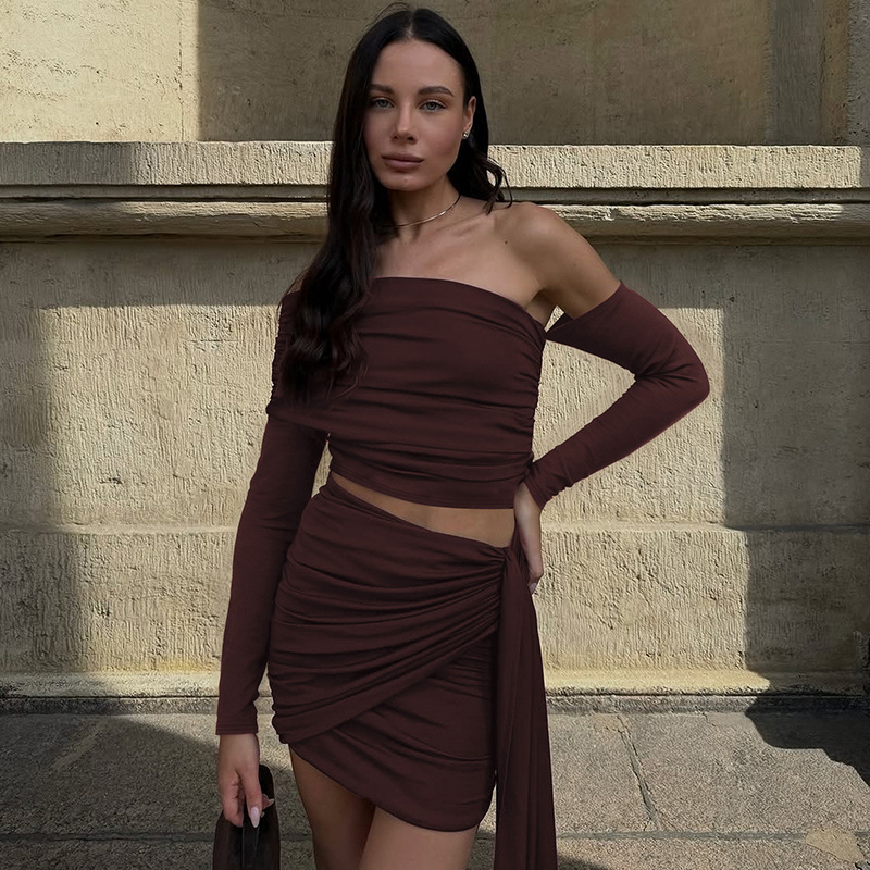 France style short skirt autumn tops a set for women