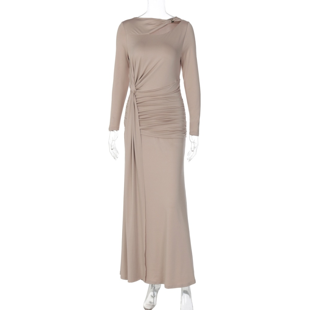 Fold slim France style autumn dress for women