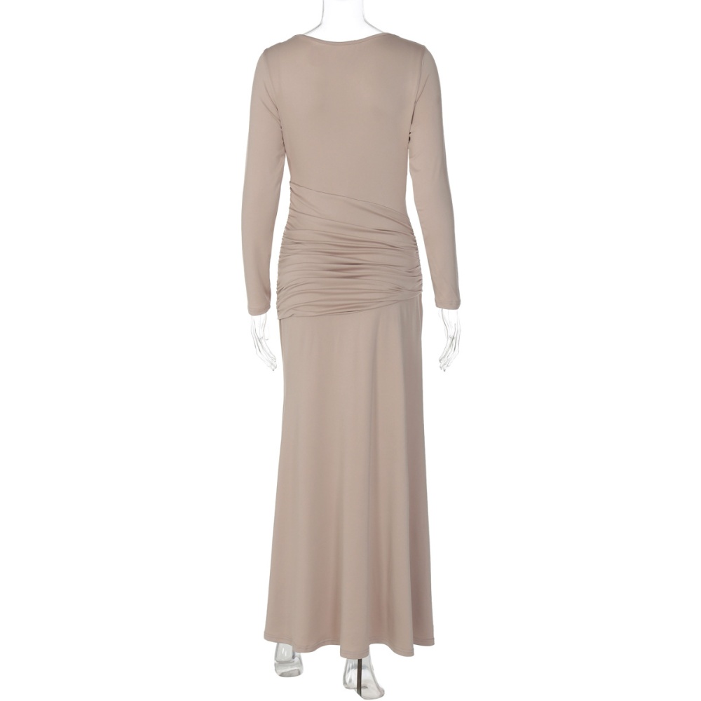 Fold slim France style autumn dress for women