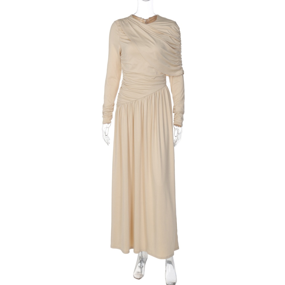 Autumn pinched waist fashion dress for women