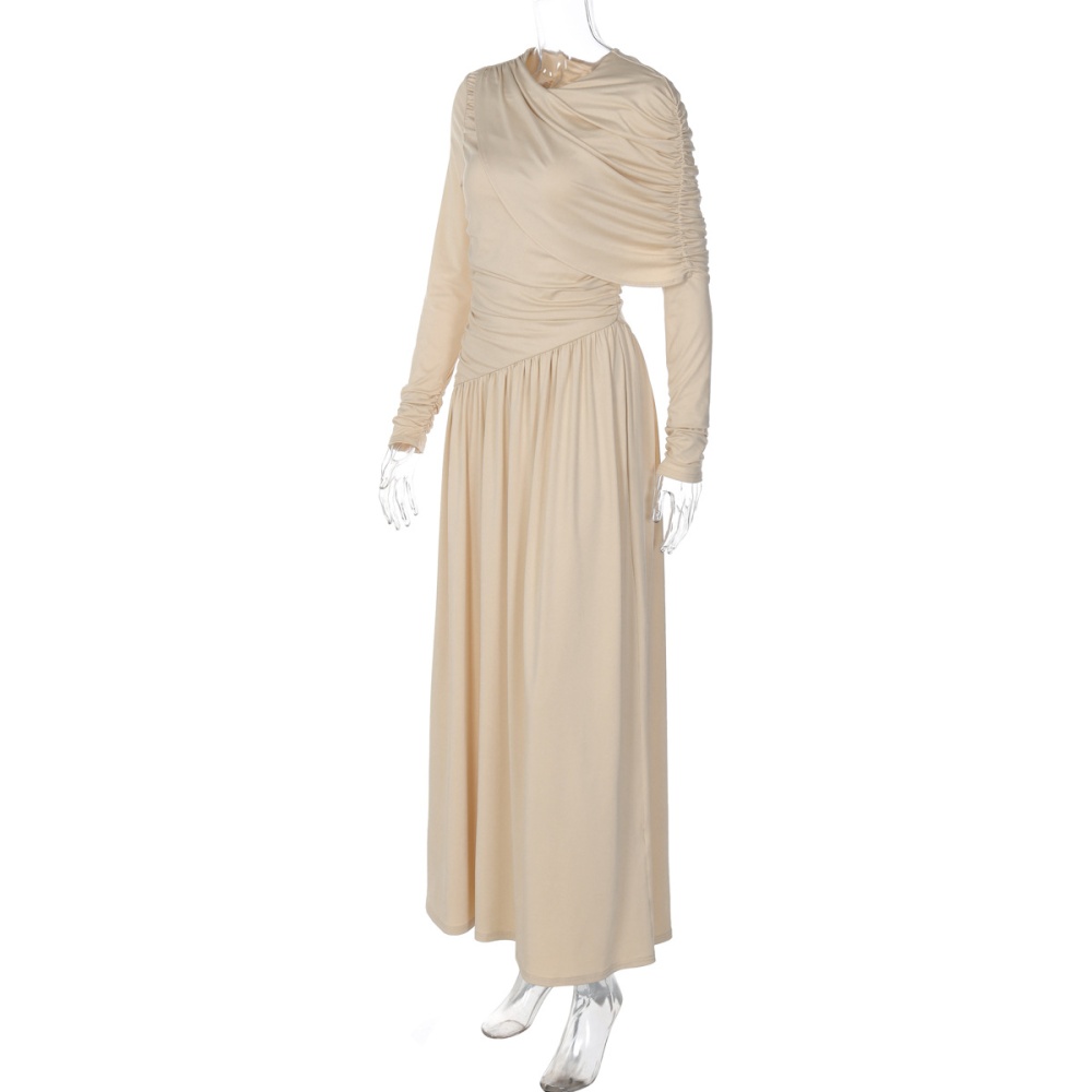 Autumn pinched waist fashion dress for women