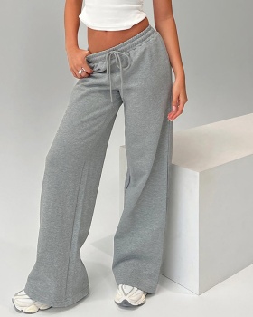Drawstring Casual pure autumn fashion long pants for women
