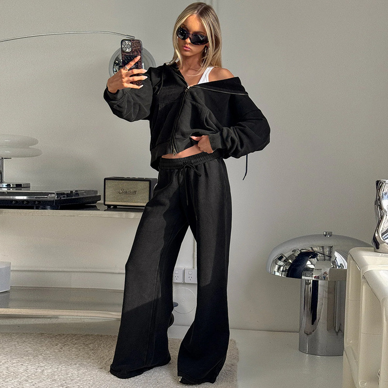 Drawstring Casual pure autumn fashion long pants for women