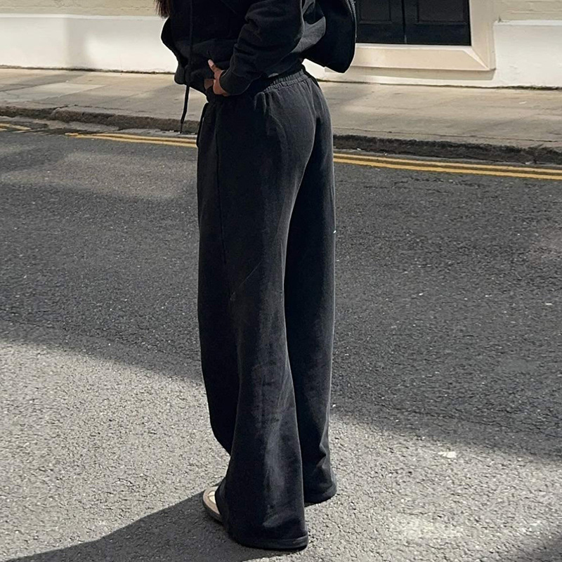 Drawstring Casual pure autumn fashion long pants for women