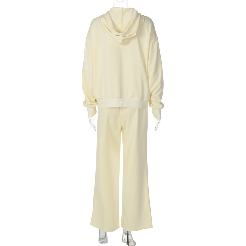 Drawstring casual pants hoodie a set for women