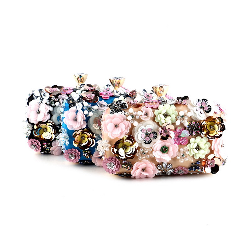 Flowers banquet luxurious bag European style evening clutch