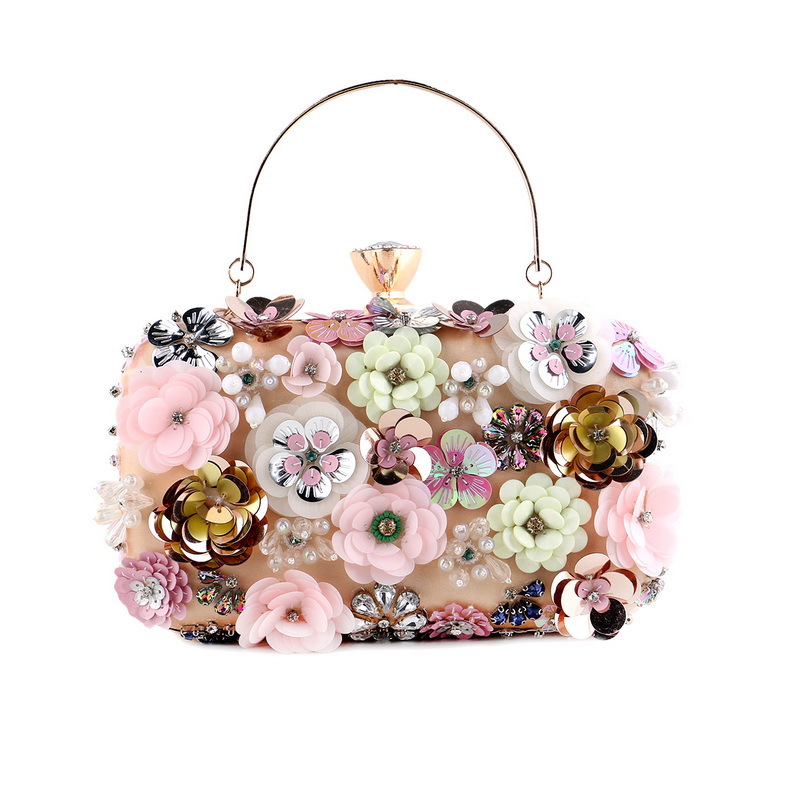 Flowers banquet luxurious bag European style evening clutch