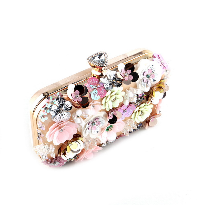 Flowers banquet luxurious bag European style evening clutch