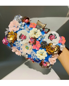 Beads colors bag flowers clutch bag