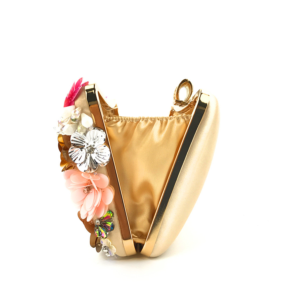 Beads colors bag flowers clutch bag