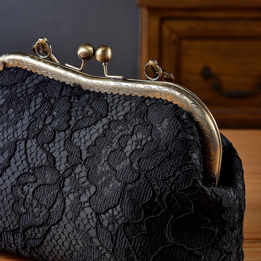 Lady bronze handbag lace messenger bag