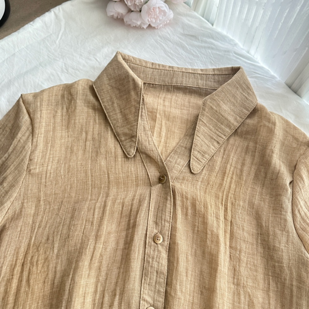 Long sleeve high waist skirt slim shirt a set