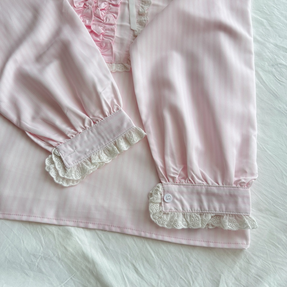 Wood ear short skirt long sleeve shirt a set for women