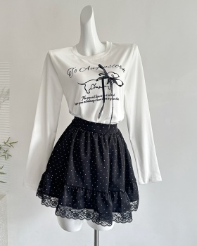 Polka dot short skirt printing T-shirt a set