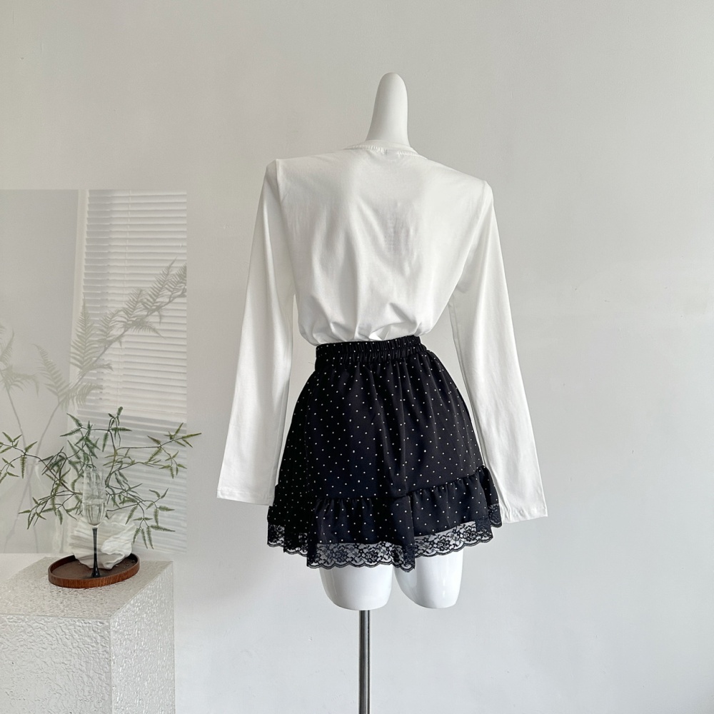 Polka dot short skirt printing T-shirt a set