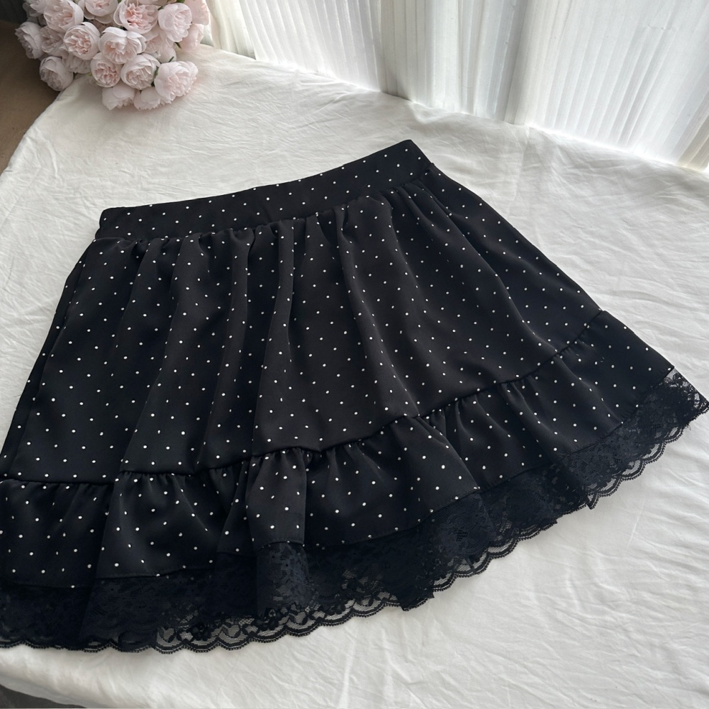 Polka dot short skirt printing T-shirt a set