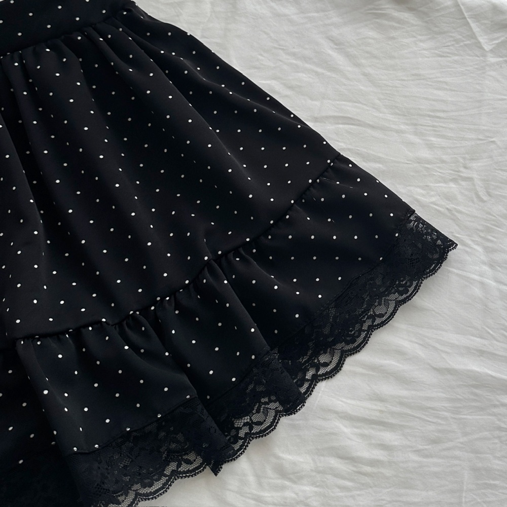 Polka dot short skirt printing T-shirt a set