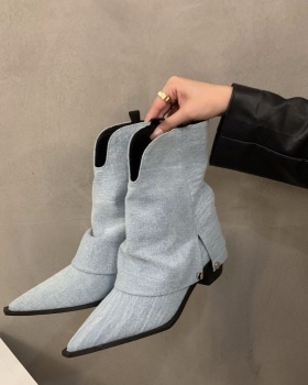 Thick summer boots spring and autumn small pants