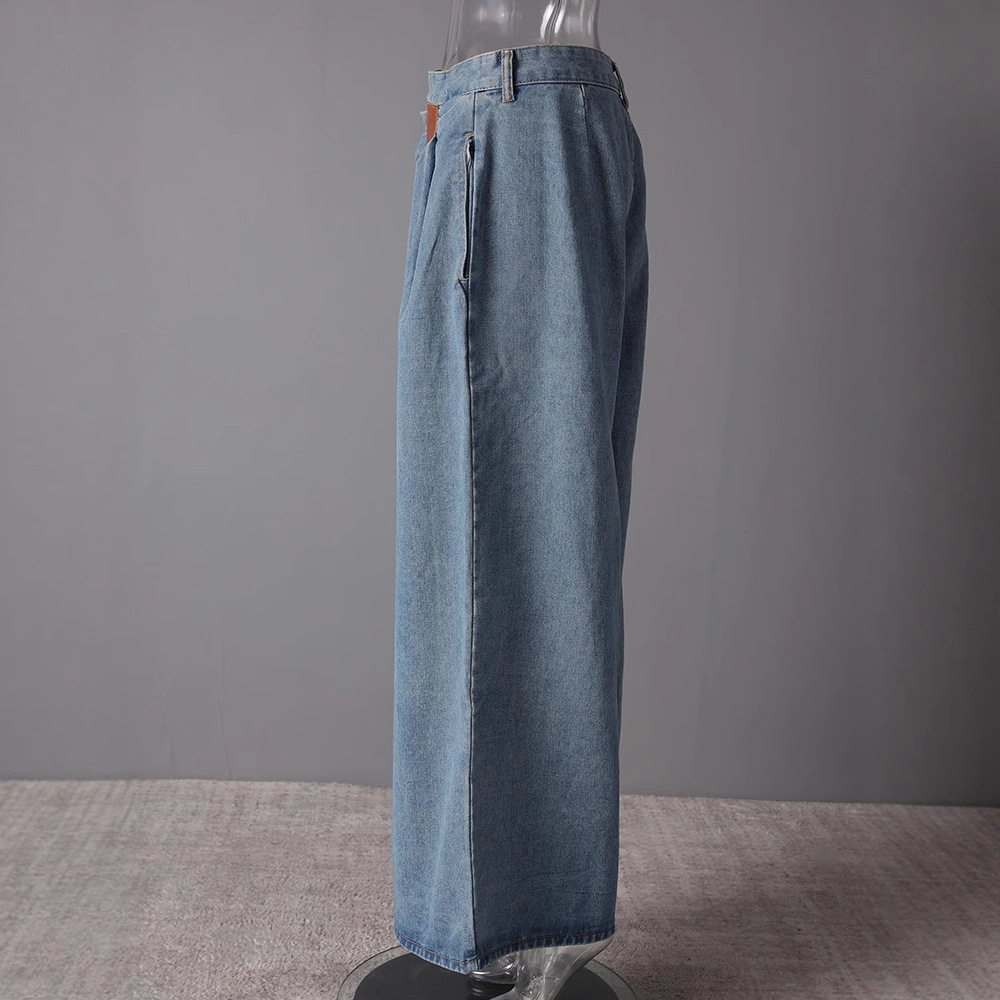 American style wide leg jeans loose pants for women