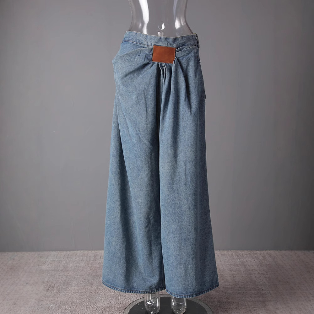 American style wide leg jeans loose pants for women