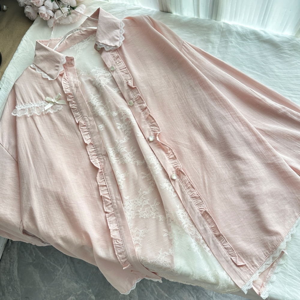 Sling all-match dress autumn loose shirt a set