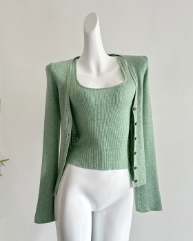 U-neck V-neck vest wool sling cardigan