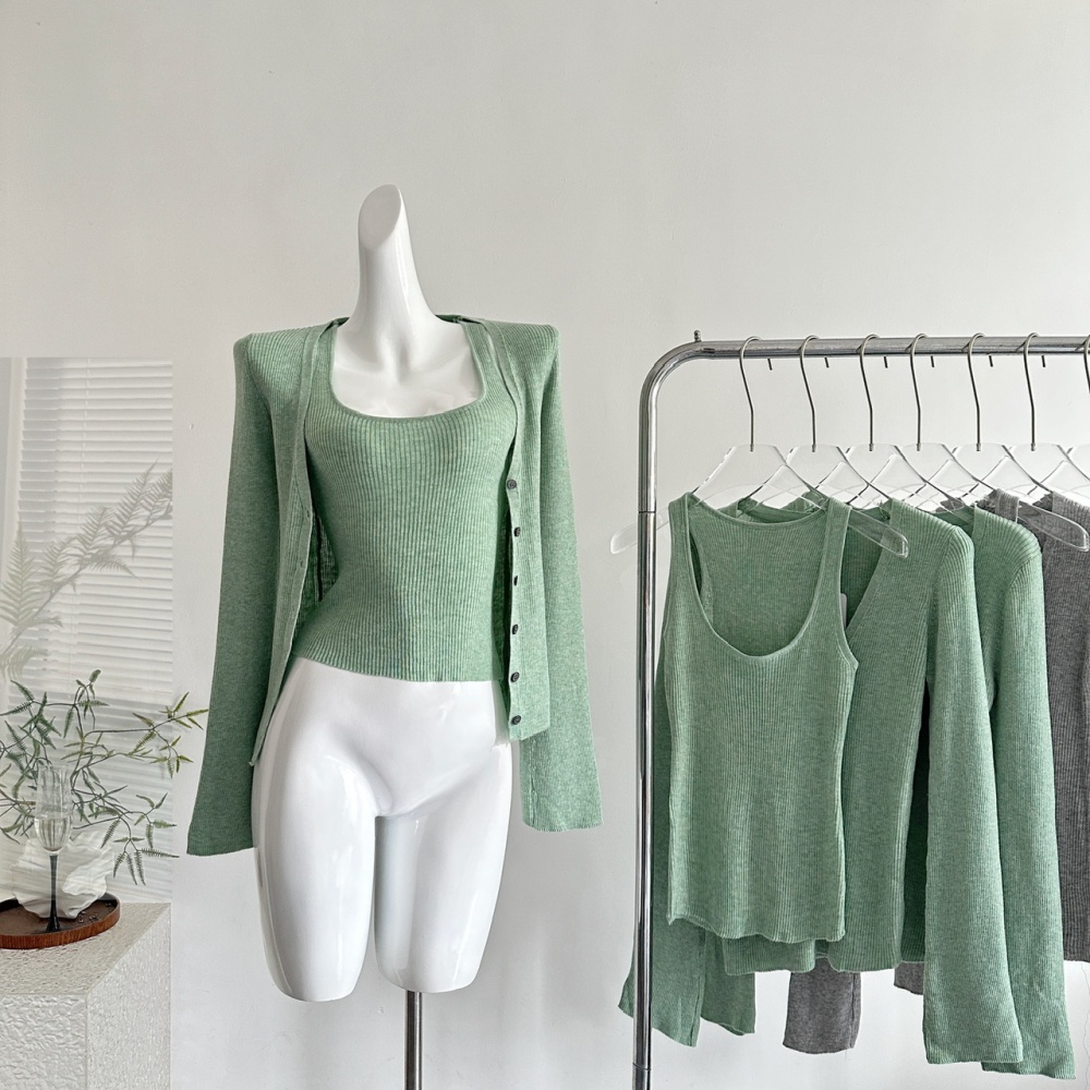 U-neck V-neck vest wool sling cardigan