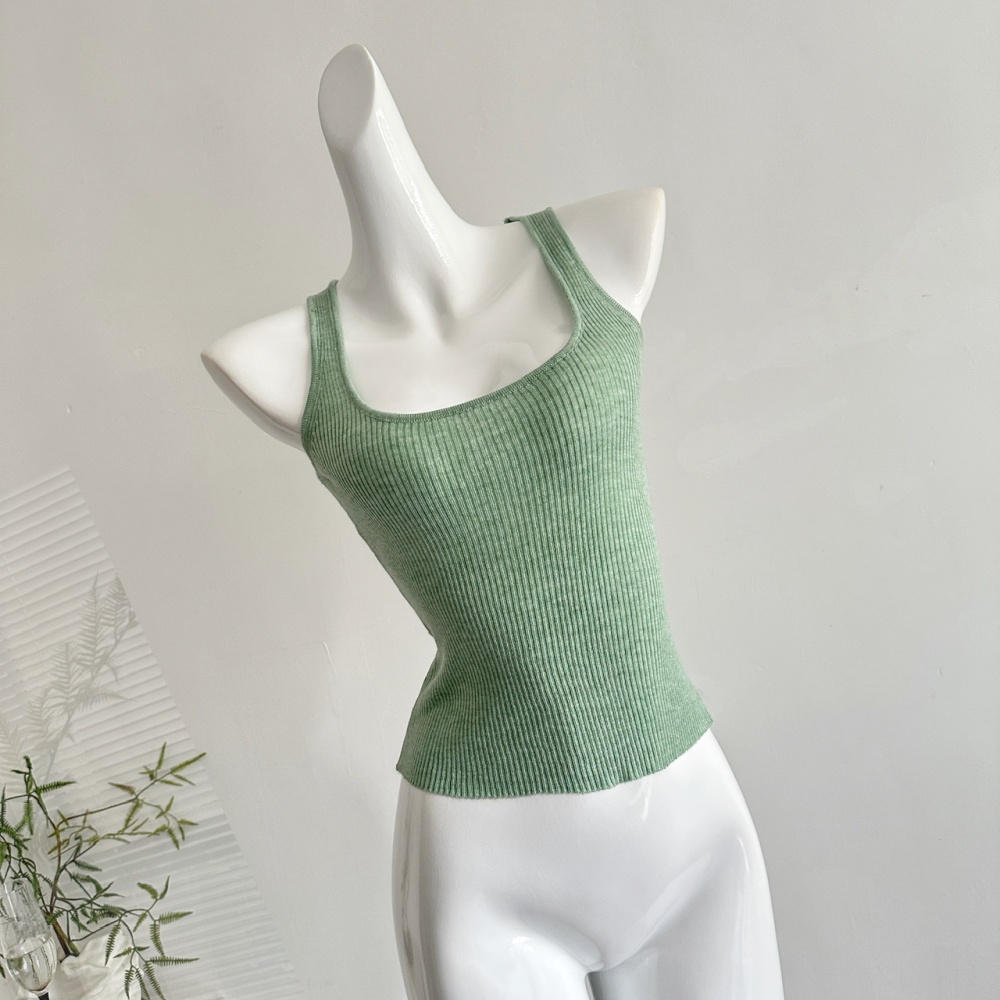 U-neck V-neck vest wool sling cardigan