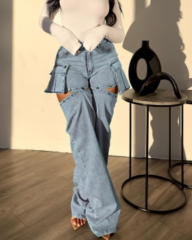 Fashion wear shorts removable denim long pants