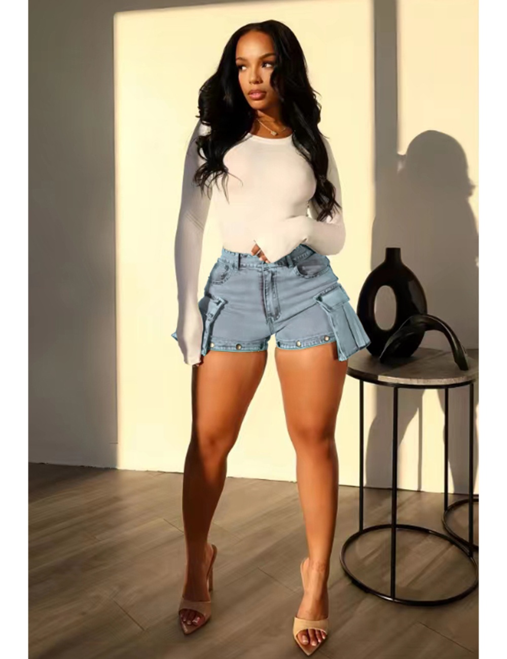 Fashion wear shorts removable denim long pants