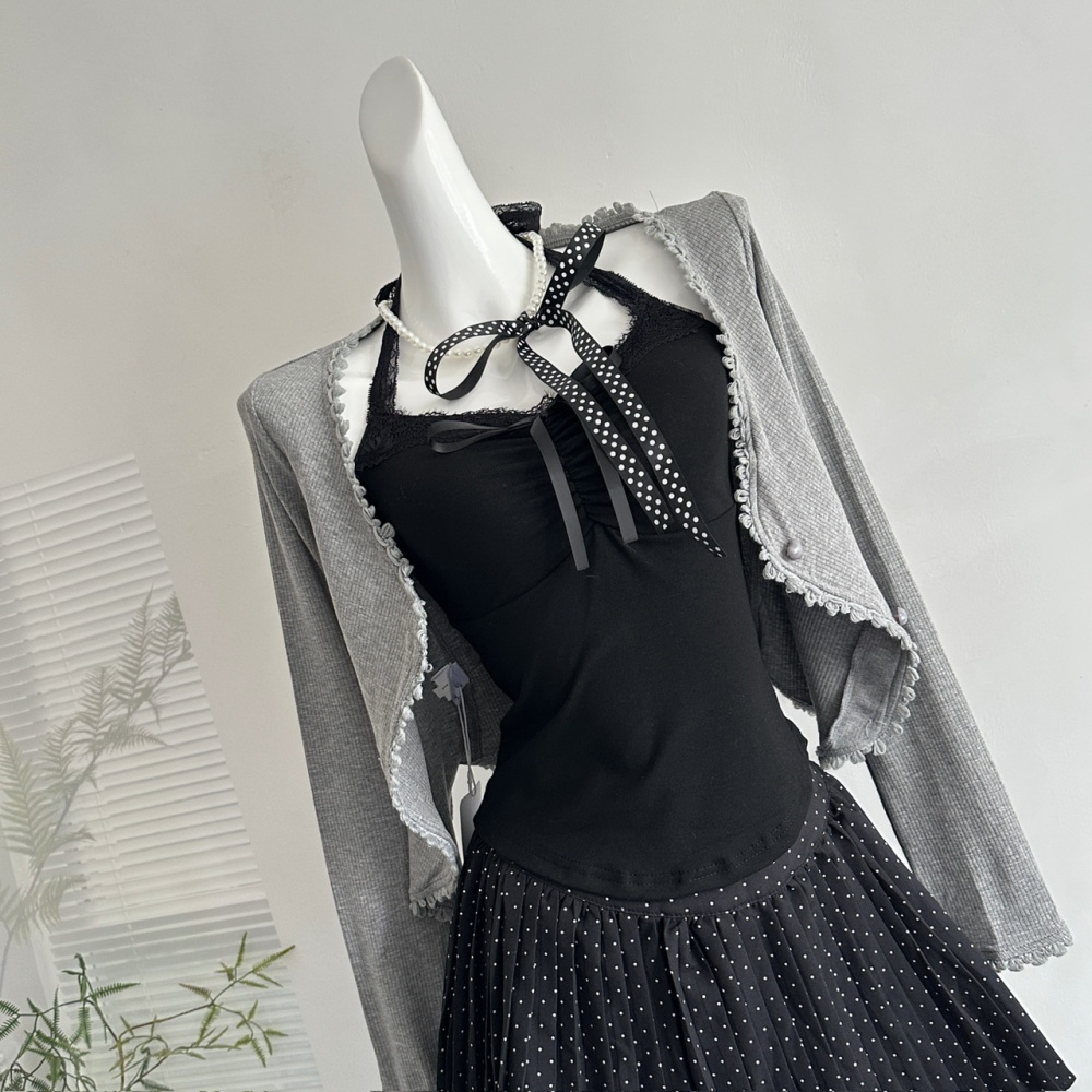 Enticement tops knitted cardigan 3pcs set