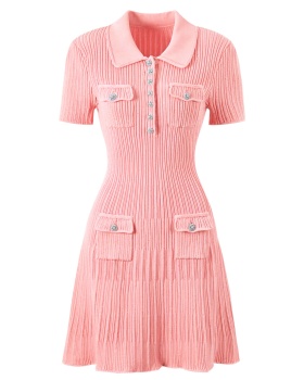 Short summer chanelstyle knitted short sleeve dress