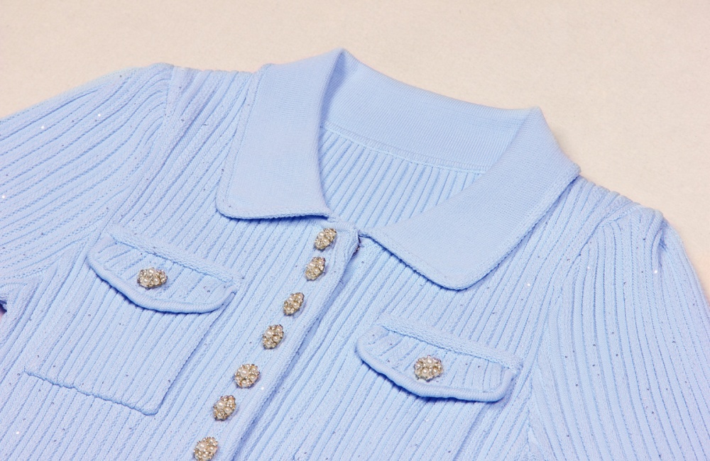 Short summer chanelstyle knitted short sleeve dress
