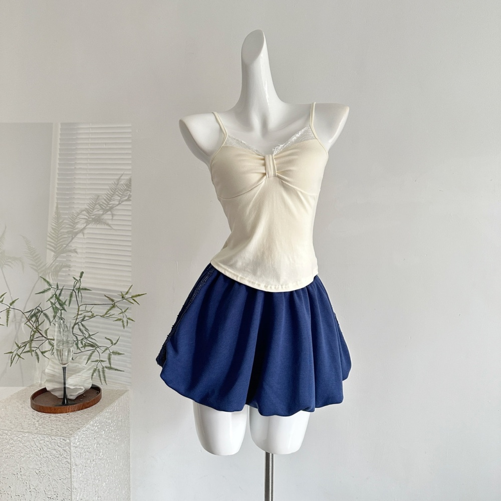 Sweet autumn coat all-match short skirt 3pcs set