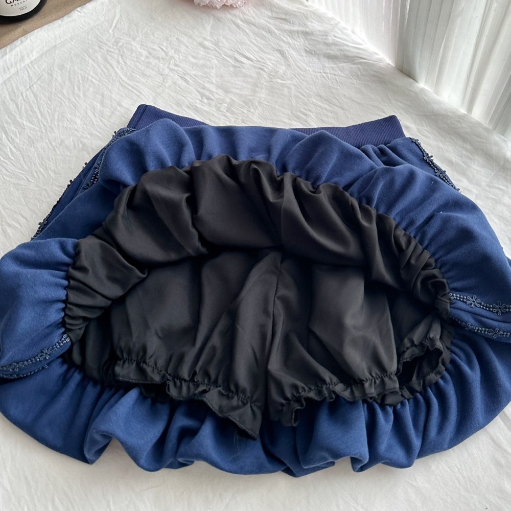 Sweet autumn coat all-match short skirt 3pcs set