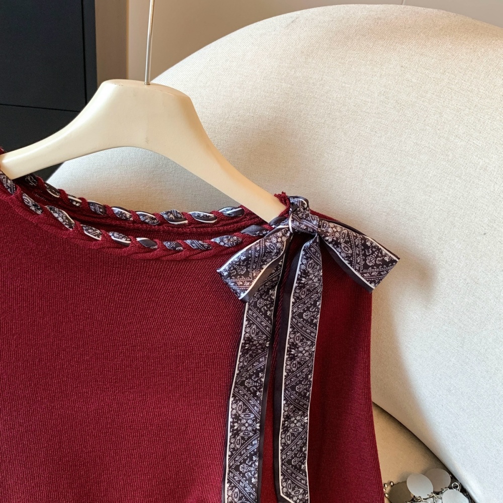 Autumn and winter flat shoulder tops knitted scarves for women