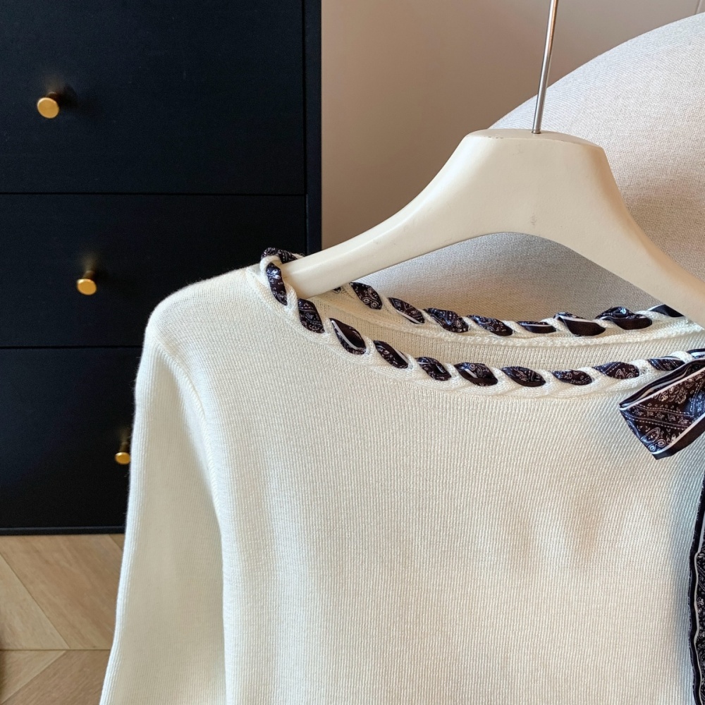 Autumn and winter flat shoulder tops knitted scarves for women