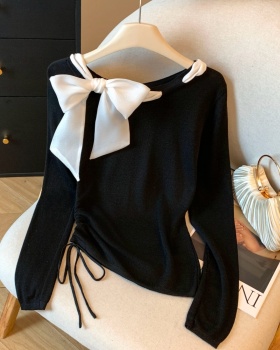 Slim scarves sloping shoulder bottoming shirt for women