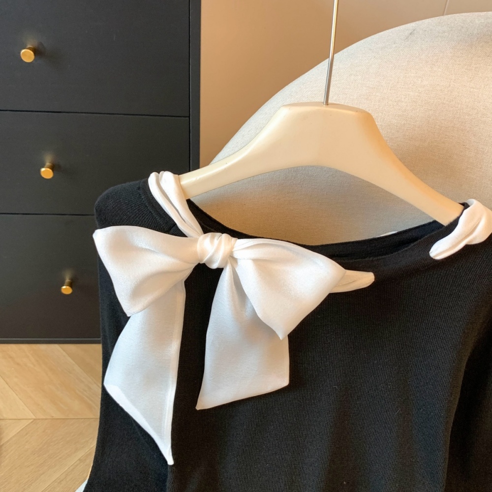 Slim scarves sloping shoulder bottoming shirt for women