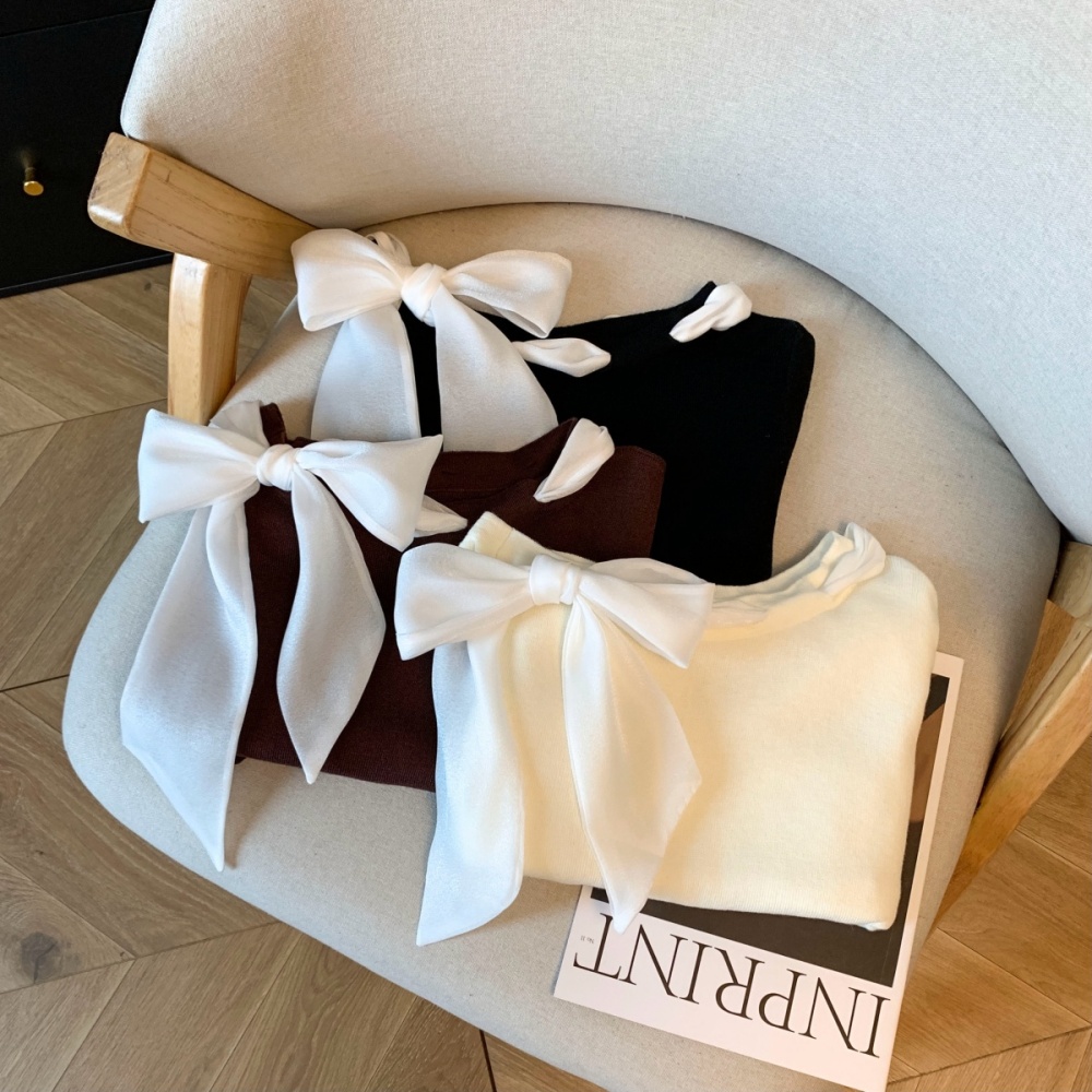 Slim scarves sloping shoulder bottoming shirt for women