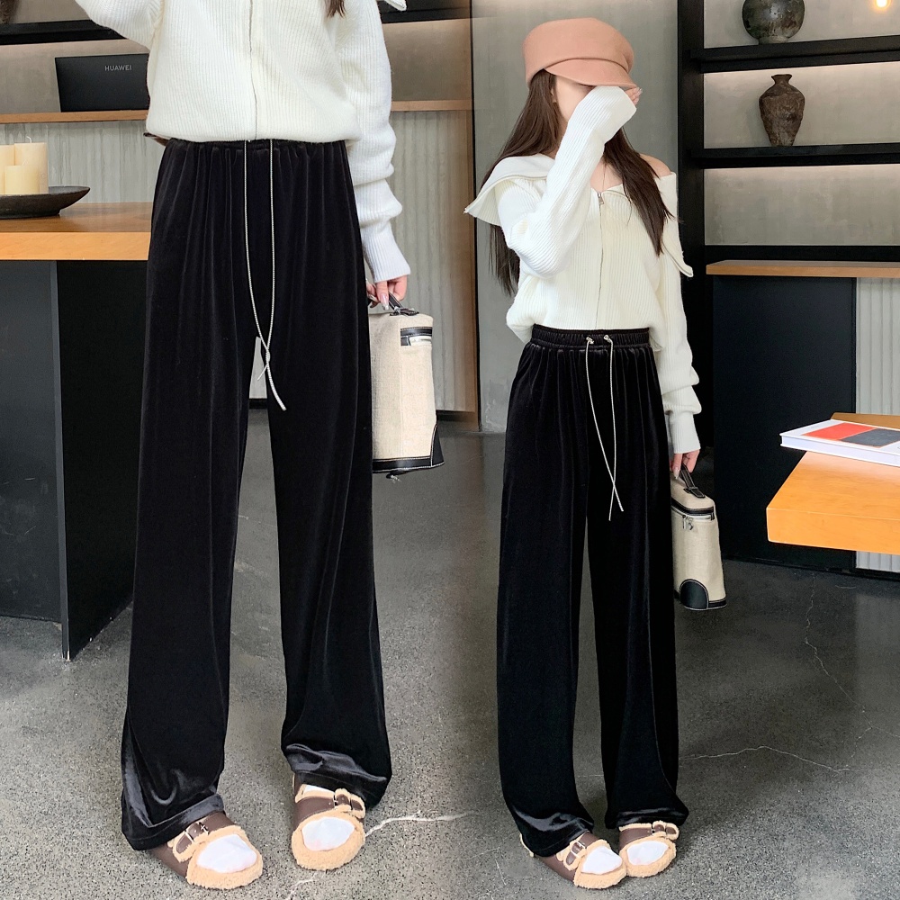 Drape chain wide leg pants mopping autumn long pants