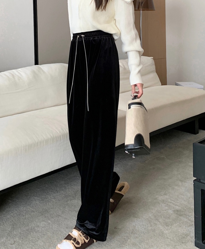 Drape chain wide leg pants mopping autumn long pants