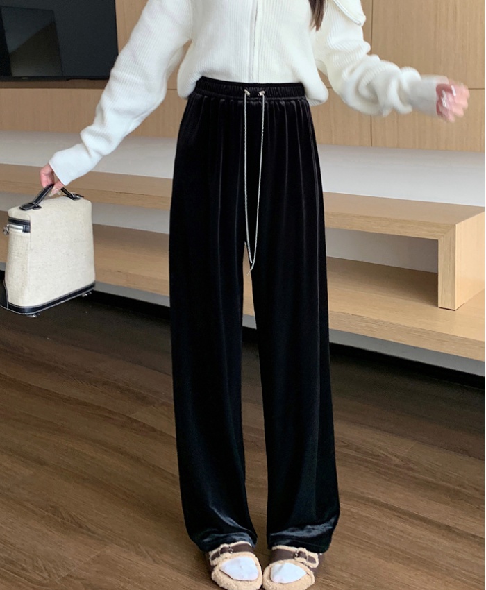 Drape chain wide leg pants mopping autumn long pants