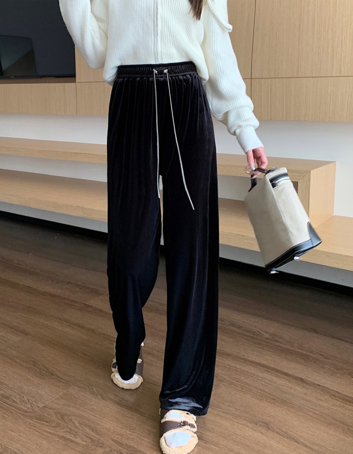 Drape chain wide leg pants mopping autumn long pants